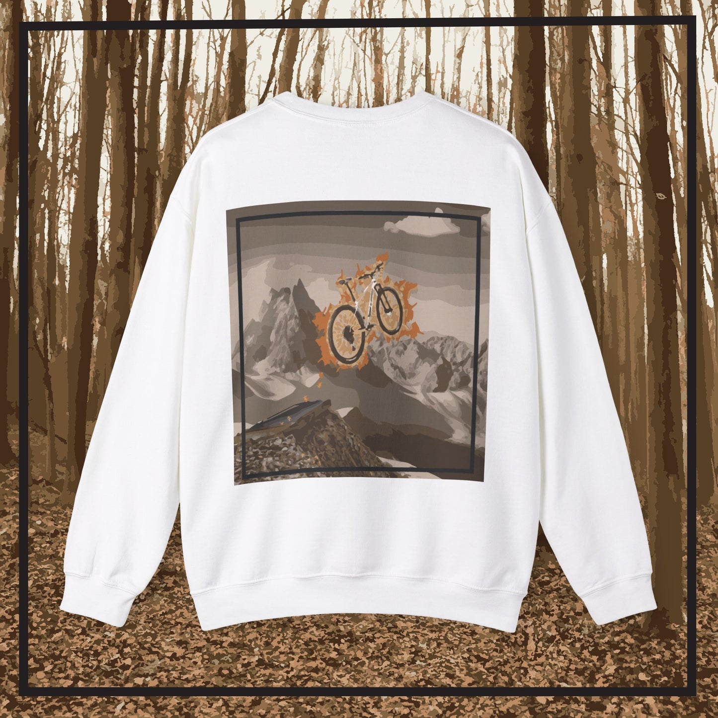 Mountain Biking Styled Crewneck Sweatshirt